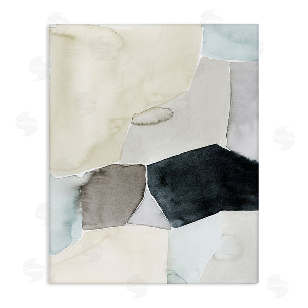 stupell industries Grace Popp | Abstract Watercolor Shapes Green Blue Black