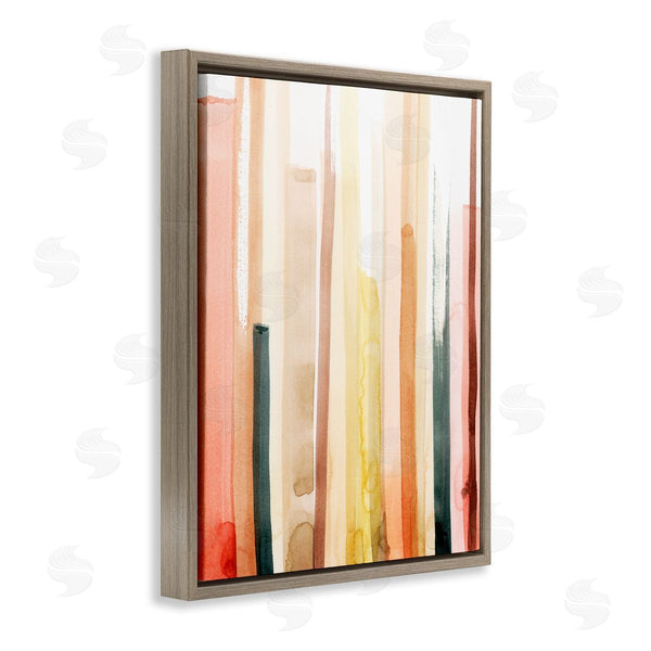 Stupell Industries Grace Popp | Abstract Watercolor Stripe Pattern Warm Red Brown Tones Wall Art