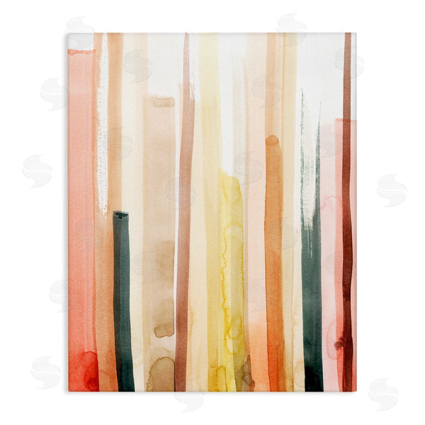 stupell industries Grace Popp | Abstract Watercolor Stripe Pattern Warm Red Brown Tones Wall Art