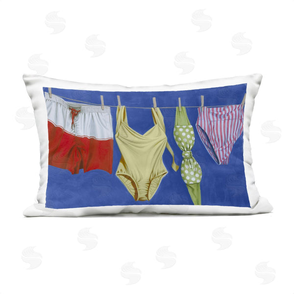 Stupell Industries Grace Popp | Bathing Suits On Laundry Line Printed Throw Pillow