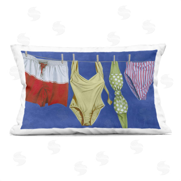 stupell industries Grace Popp | Bathing Suits on Laundry Line Printed Throw Pillow
