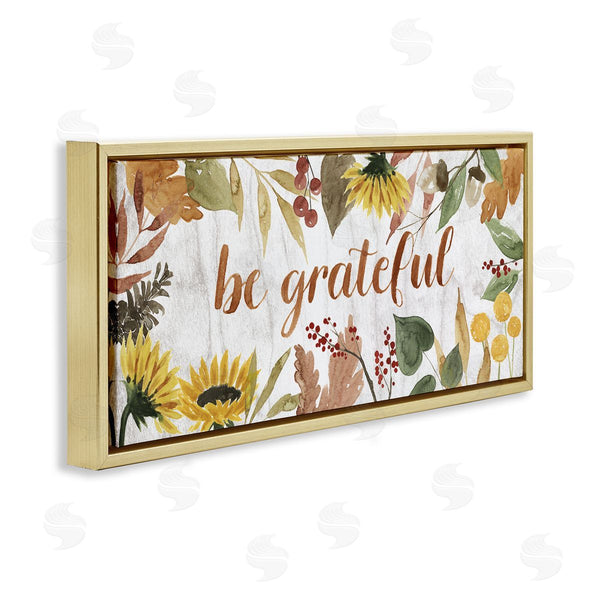 Stupell Industries Grace Popp | Be Grateful Autumn Sunflower Border
