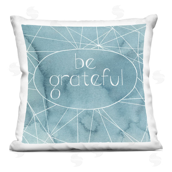 stupell industries Grace Popp | Be Grateful Fluid Abstract Geometric Shapes Printed Throw Pillow