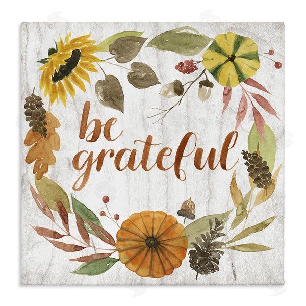 stupell industries Grace Popp | Be Thankful Whimsical Text Autumn Foliage