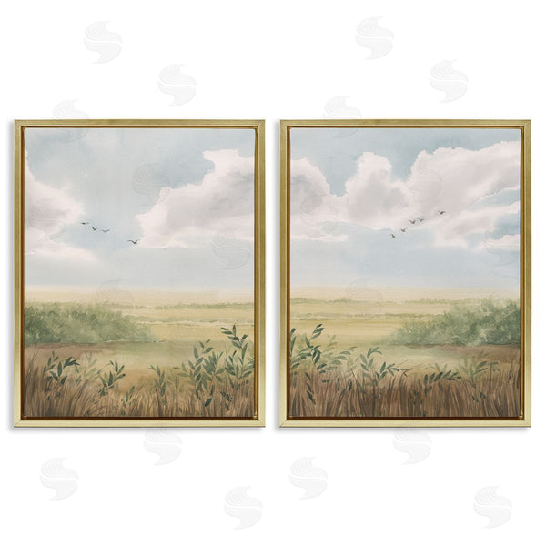 Stupell Industries Grace Popp | Birds Over Country Pastures