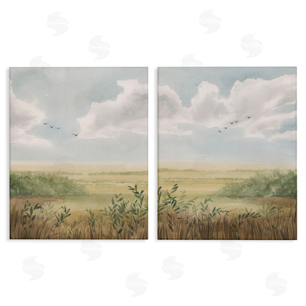 stupell industries Grace Popp | Birds over Country Pastures