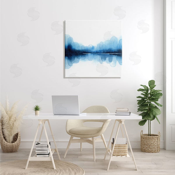 Stupell Industries Grace Popp | Blue Arch Asymmetrical Reflection Abstract Shapes Over White Wall Art
