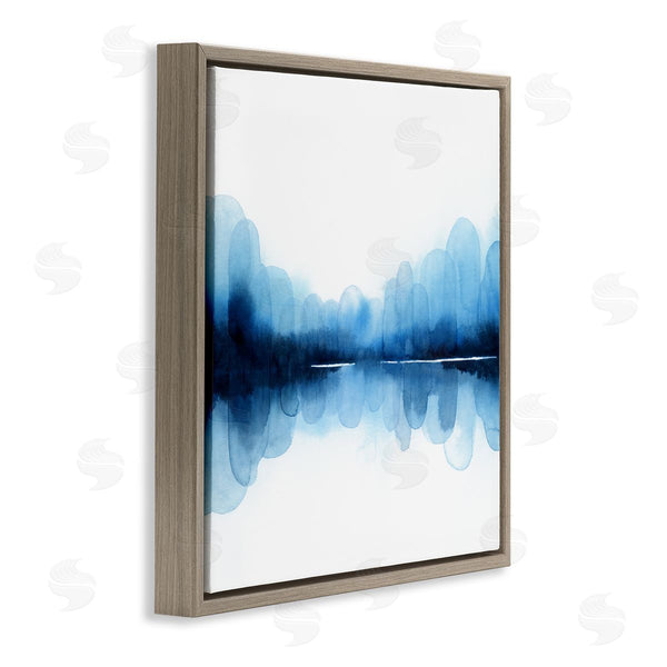 Stupell Industries Grace Popp | Blue Arch Asymmetrical Reflection Abstract Shapes Over White Wall Art