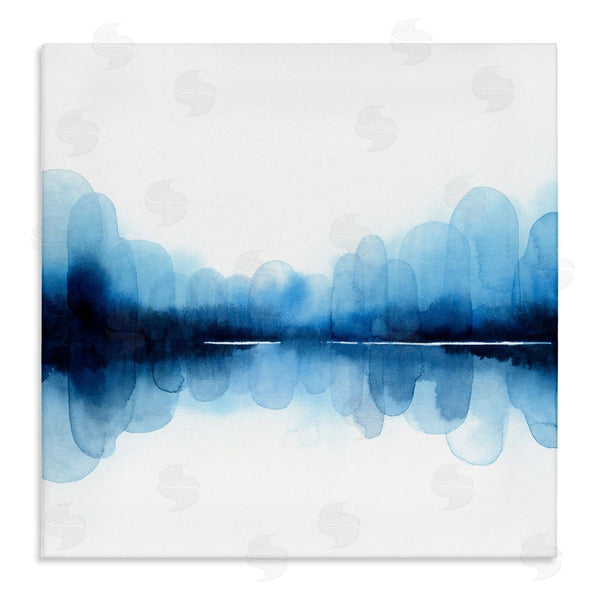 stupell industries Grace Popp | Blue Arch Asymmetrical Reflection Abstract Shapes over White Wall Art