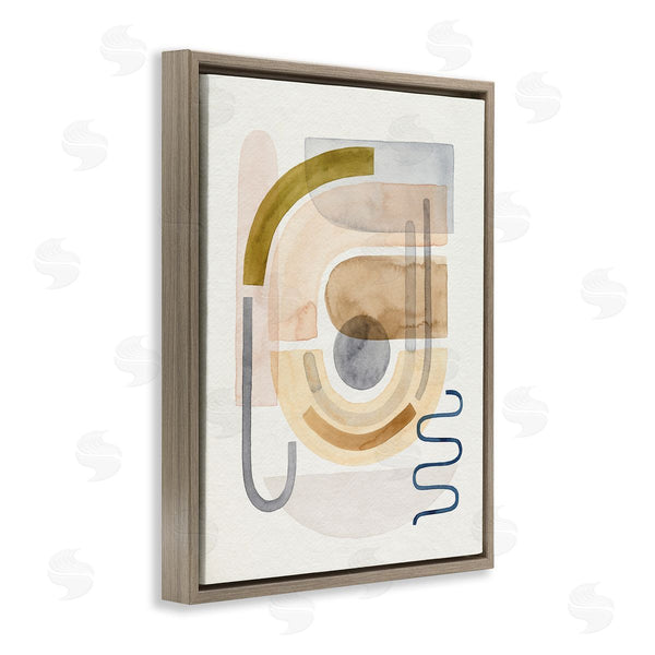 Stupell Industries Grace Popp | Blue Beige Expressive Geometric Shape Abstraction Wall Art