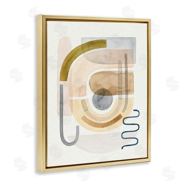 Stupell Industries Grace Popp | Blue Beige Expressive Geometric Shape Abstraction Wall Art