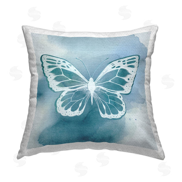 Stupell Industries Grace Popp | Blue Butterfly Splash Printed Throw Pillow