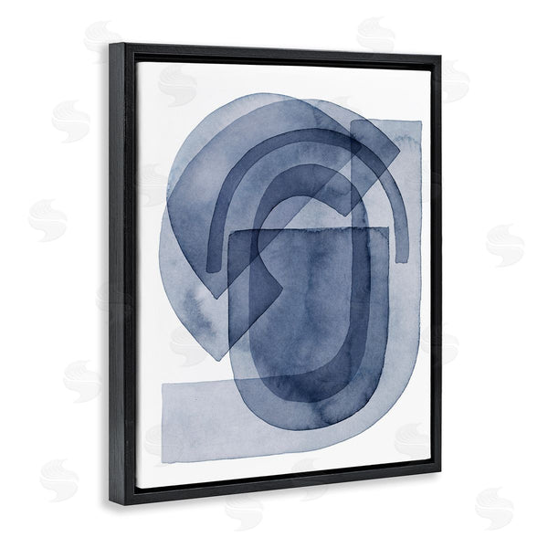 Stupell Industries Grace Popp | Blue Gear Shape Abstraction Layered Opaque Details Wall Art