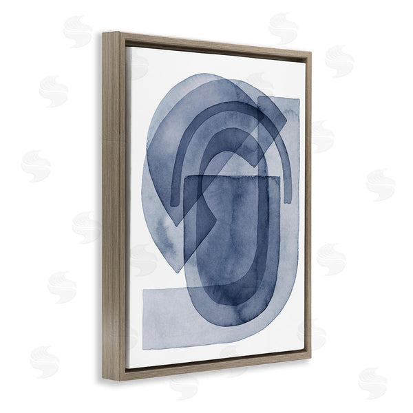 Stupell Industries Grace Popp | Blue Gear Shape Abstraction Layered Opaque Details Wall Art