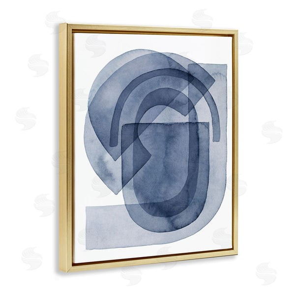 Stupell Industries Grace Popp | Blue Gear Shape Abstraction Layered Opaque Details Wall Art
