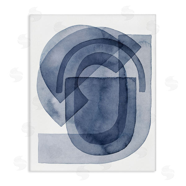 stupell industries Grace Popp | Blue Gear Shape Abstraction Layered Opaque Details Wall Art