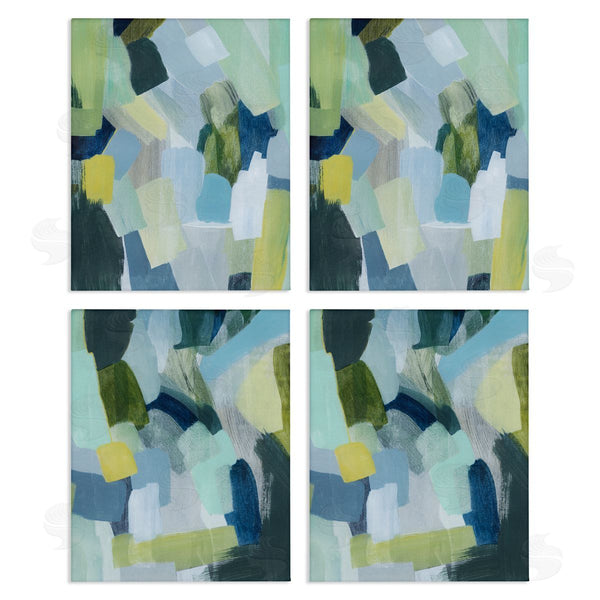 stupell industries Grace Popp | Blue Green Paint Strokes Wall Art