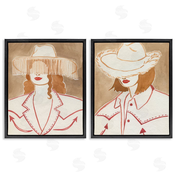 Stupell Industries Grace Popp | Boho Cowgirls In Hats