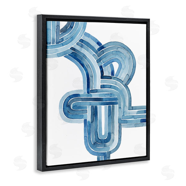 Stupell Industries Grace Popp | Braided Blue Line Abstraction Modern Watercolor Weave Wall Art