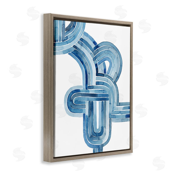 Stupell Industries Grace Popp | Braided Blue Line Abstraction Modern Watercolor Weave Wall Art