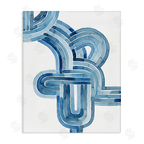 stupell industries Grace Popp | Braided Blue Line Abstraction Modern Watercolor Weave Wall Art