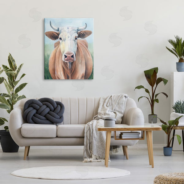 Stupell Industries Grace Popp | Brown Cow Gazing Portrait Wall Art