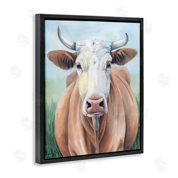 Stupell Industries Grace Popp | Brown Cow Gazing Portrait Wall Art