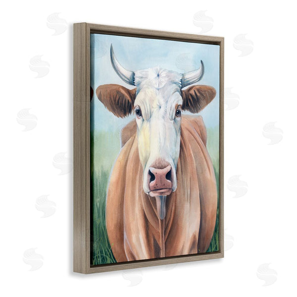 Stupell Industries Grace Popp | Brown Cow Gazing Portrait Wall Art