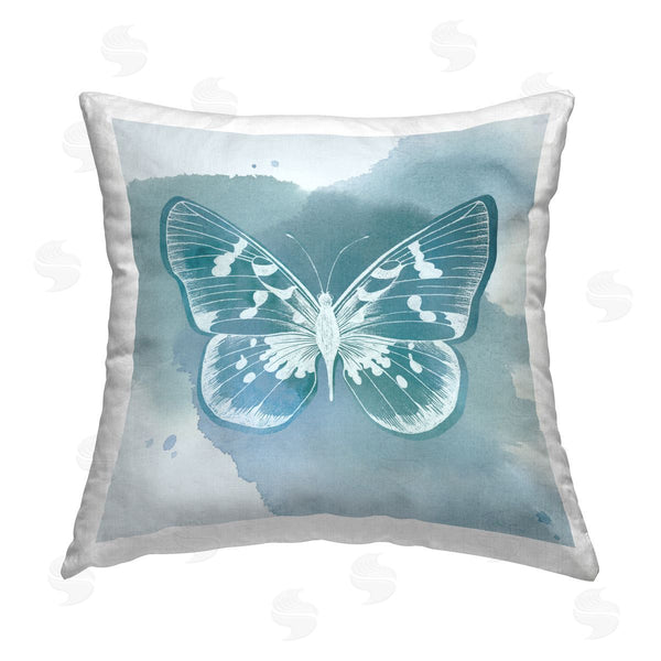 stupell industries Grace Popp | Butterfly with Modern Splash Printed Throw Pillow