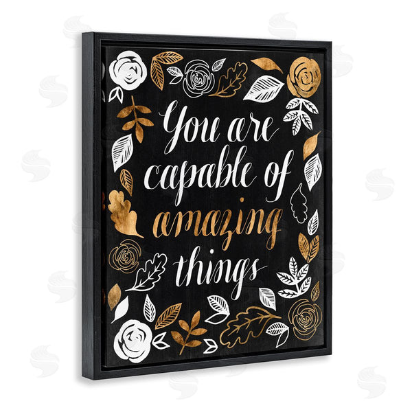 Stupell Industries Grace Popp | Capable Of Amazing Things Encouragement Autumn Floral Wall Art