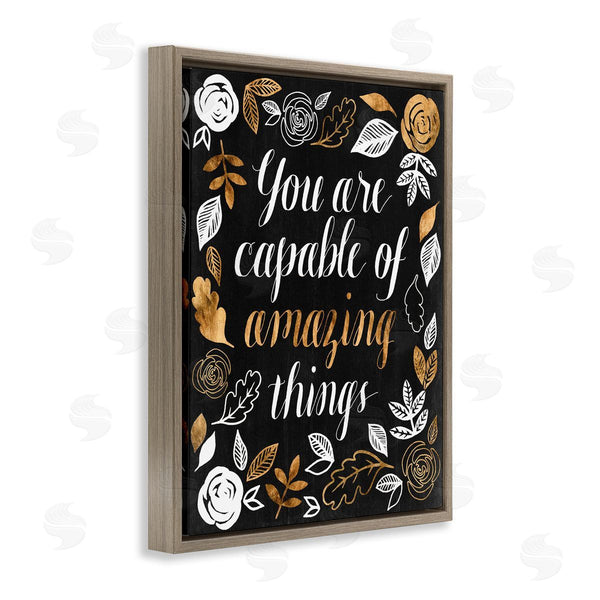 Stupell Industries Grace Popp | Capable Of Amazing Things Encouragement Autumn Floral Wall Art