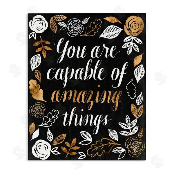 stupell industries Grace Popp | Capable of Amazing Things Encouragement Autumn Floral Wall Art