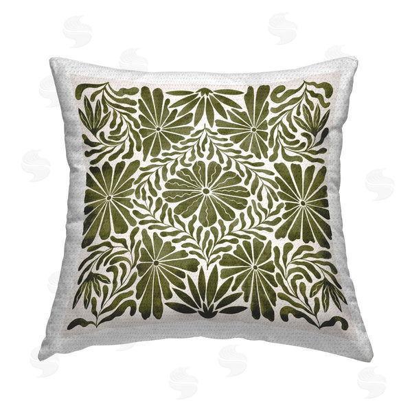 Stupell Industries Grace Popp | Centric Circular Flowers Printed Throw Pillow