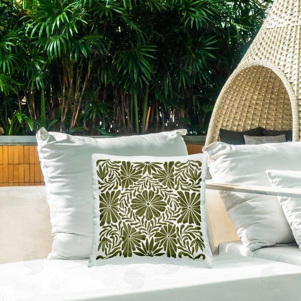 Stupell Industries Grace Popp | Centric Circular Flowers Printed Throw Pillow
