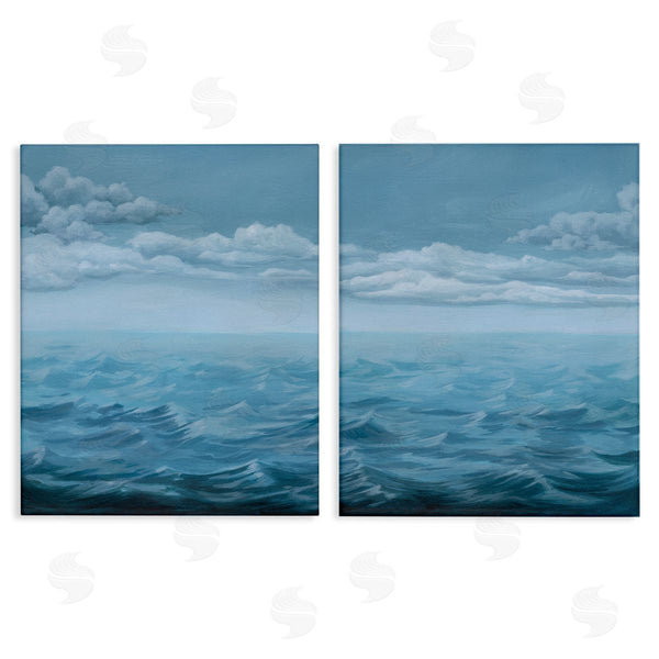 stupell industries Grace Popp | Clouds over Rough Sea Waves