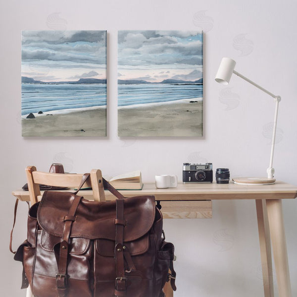 Stupell Industries Grace Popp | Cloudy Summer Beach Shore Watercolor Wall Art