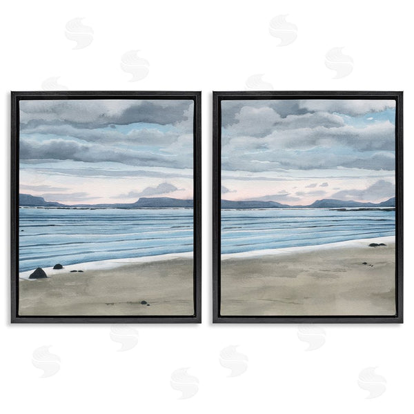 Stupell Industries Grace Popp | Cloudy Summer Beach Shore Watercolor Wall Art