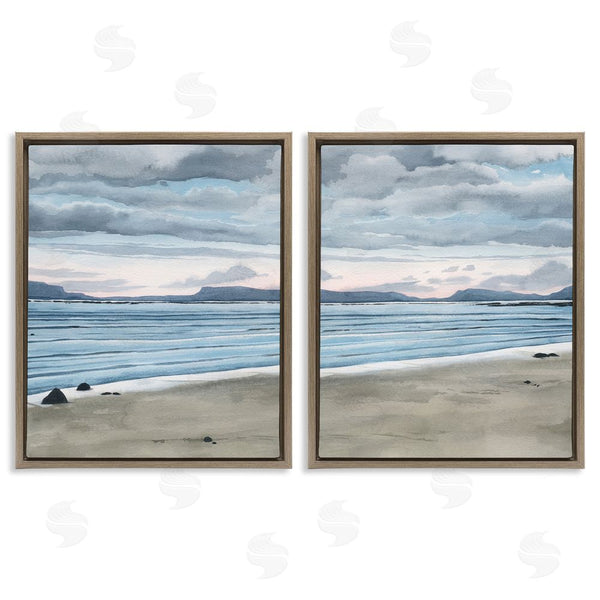 Stupell Industries Grace Popp | Cloudy Summer Beach Shore Watercolor Wall Art