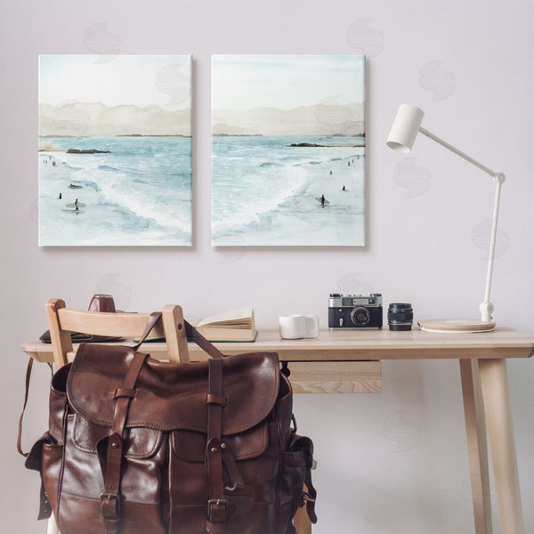 Stupell Industries Grace Popp | Coastal Surfers High Tide Soft Beach Wall Art