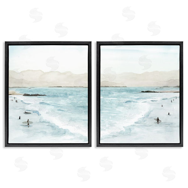 Stupell Industries Grace Popp | Coastal Surfers High Tide Soft Beach Wall Art