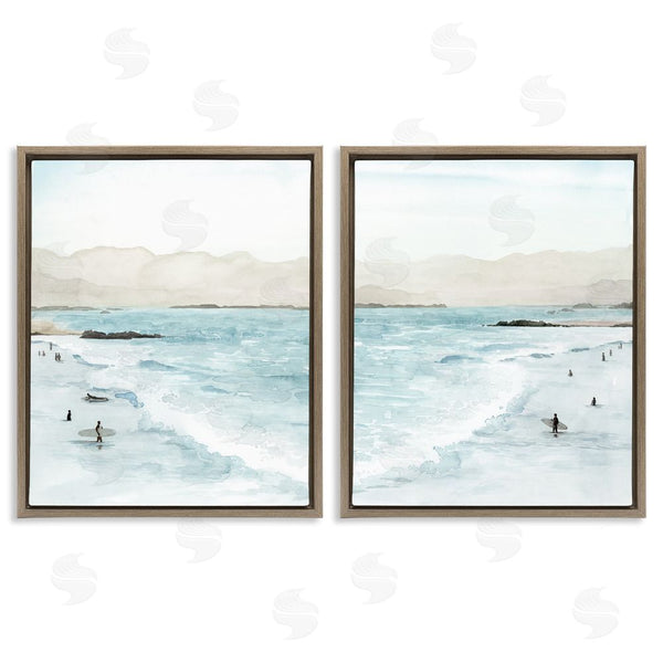 Stupell Industries Grace Popp | Coastal Surfers High Tide Soft Beach Wall Art
