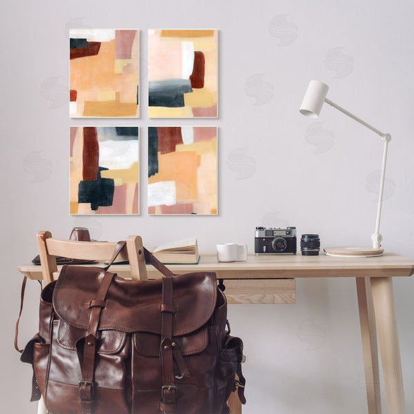 Stupell Industries Grace Popp | Color Block Abstraction Neutral Beige Brown Wall Art