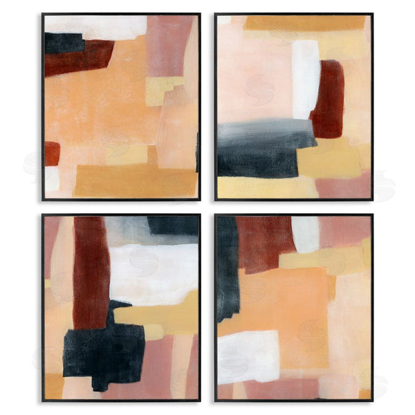 Stupell Industries Grace Popp | Color Block Abstraction Neutral Beige Brown Wall Art