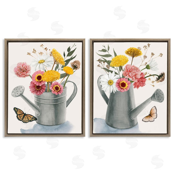 Stupell Industries Grace Popp | Country Garden Botanical Watering Cans Wall Art