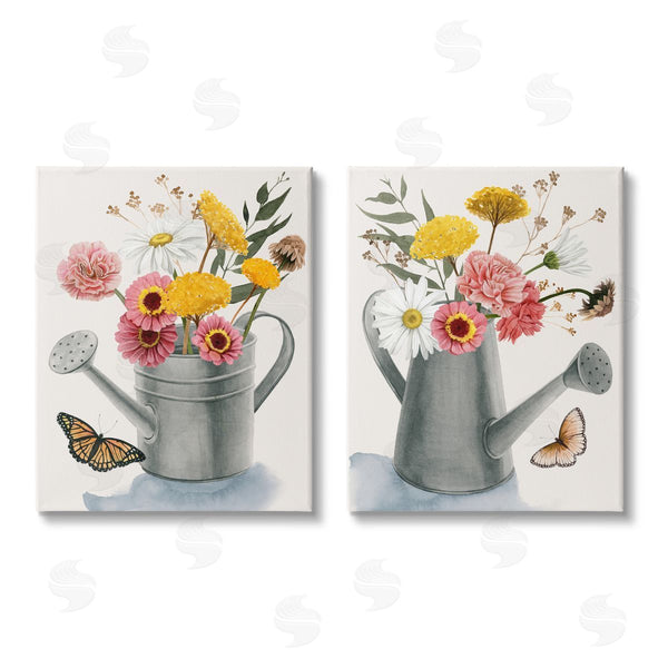 stupell industries Grace Popp | Country Garden Botanical Watering Cans Wall Art