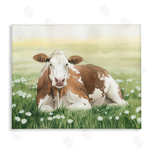 stupell industries Grace Popp | Cow and Meadow Blossoms Wall Art