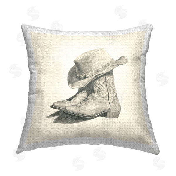 Stupell Industries Grace Popp | Cowboy Hat & Boots Printed Throw Pillow
