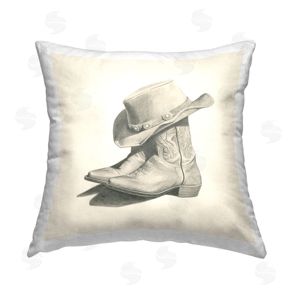 stupell industries Grace Popp | Cowboy Hat & Boots Printed Throw Pillow