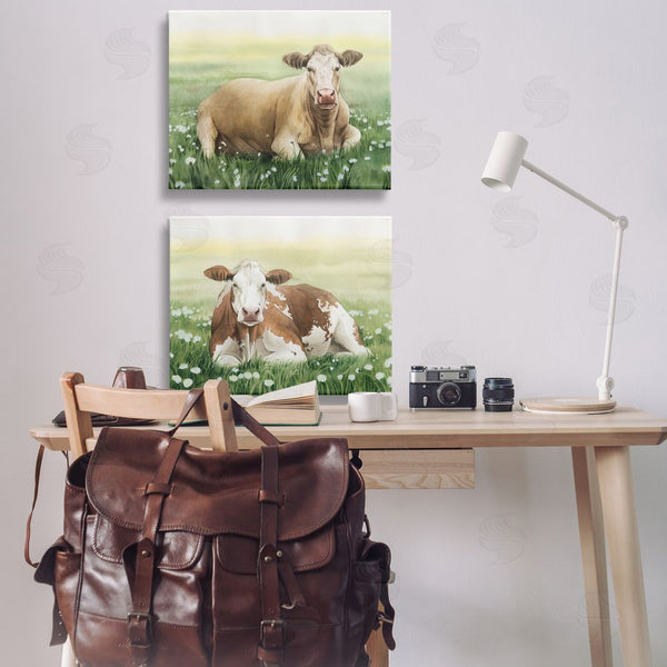 Stupell Industries Grace Popp | Cows Resting In Flower Field Wall Art