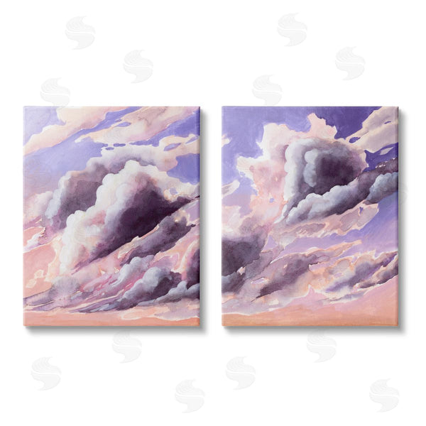 stupell industries Grace Popp | Cumulus Cloudy Sky Blue Orange Sunset Wall Art